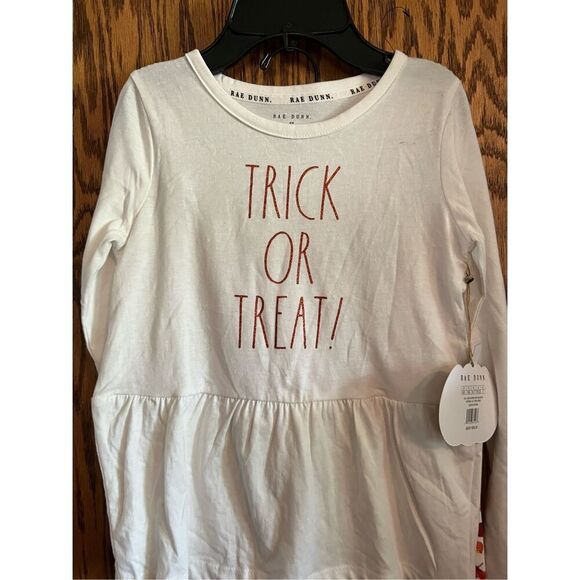 Rae Dunn Trick Or Treat! Fall Girls Set Kids Size 6X NEW WITH FLAWS - Picture 3 of 10